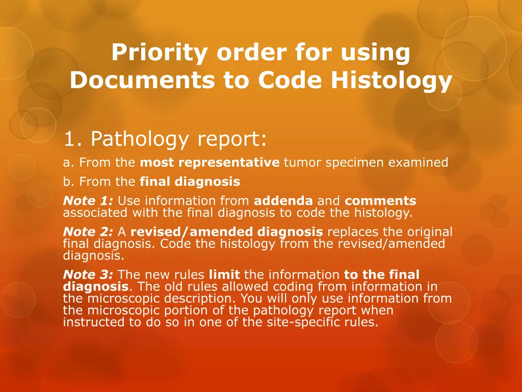 priority order for using documents to code