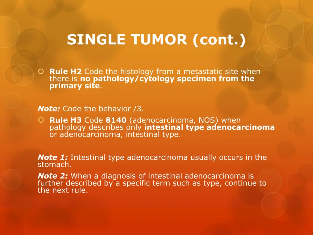 single tumor cont