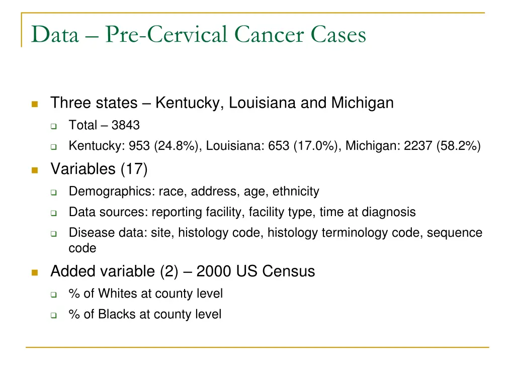 data pre cervical cancer cases