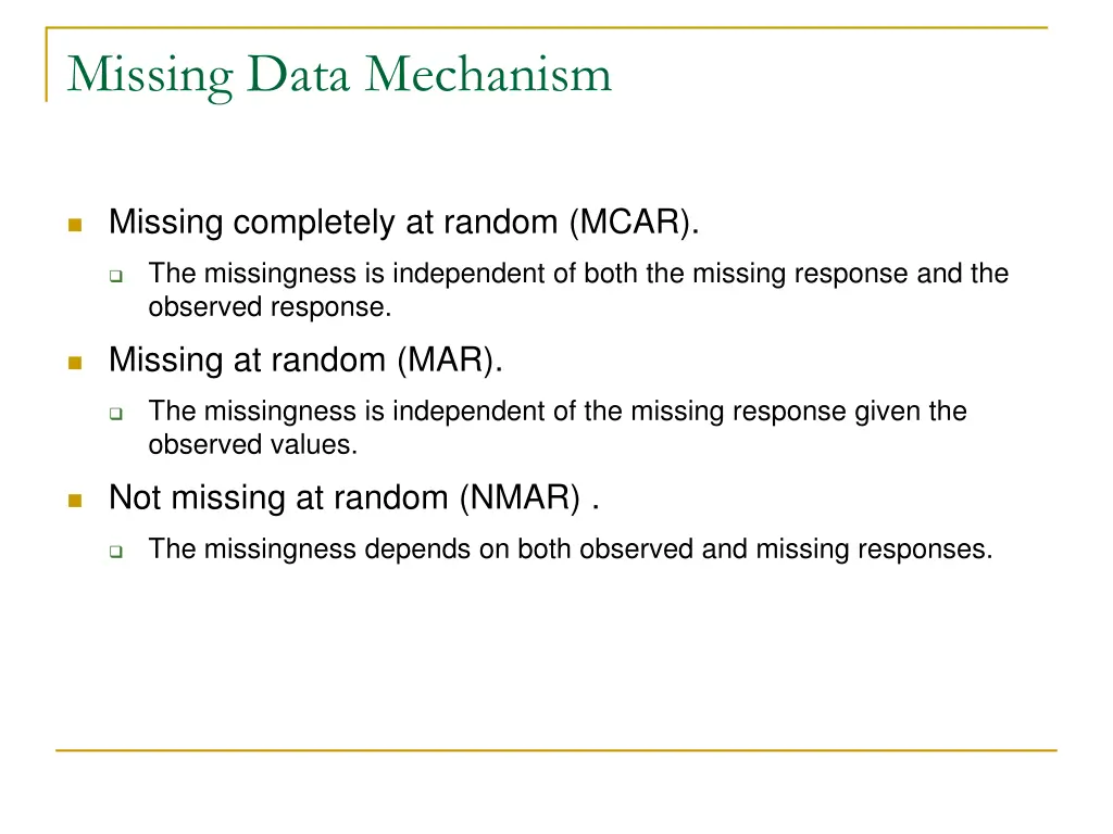 missing data mechanism