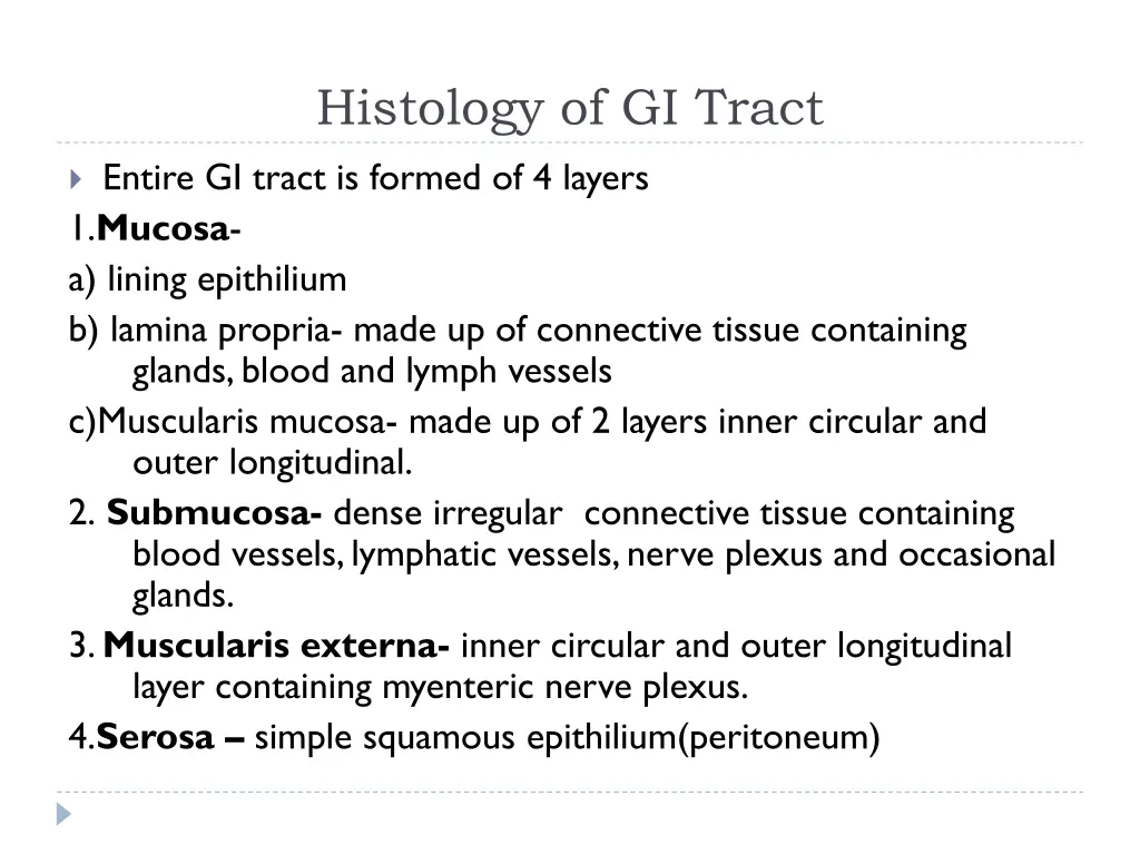 histology of gi tract