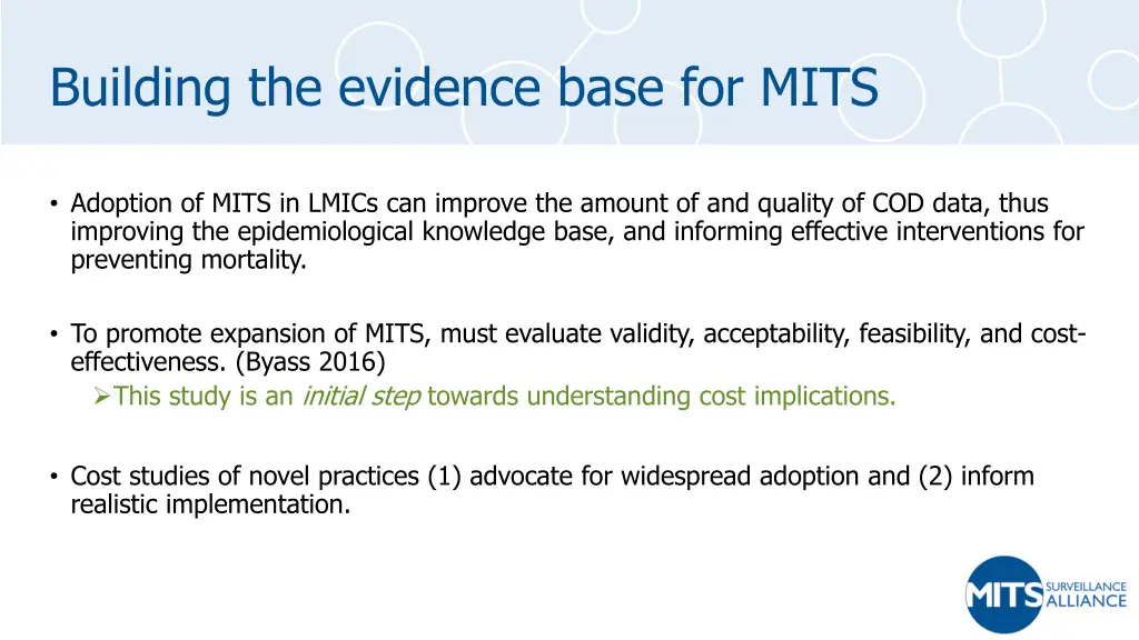 building the evidence base for mits