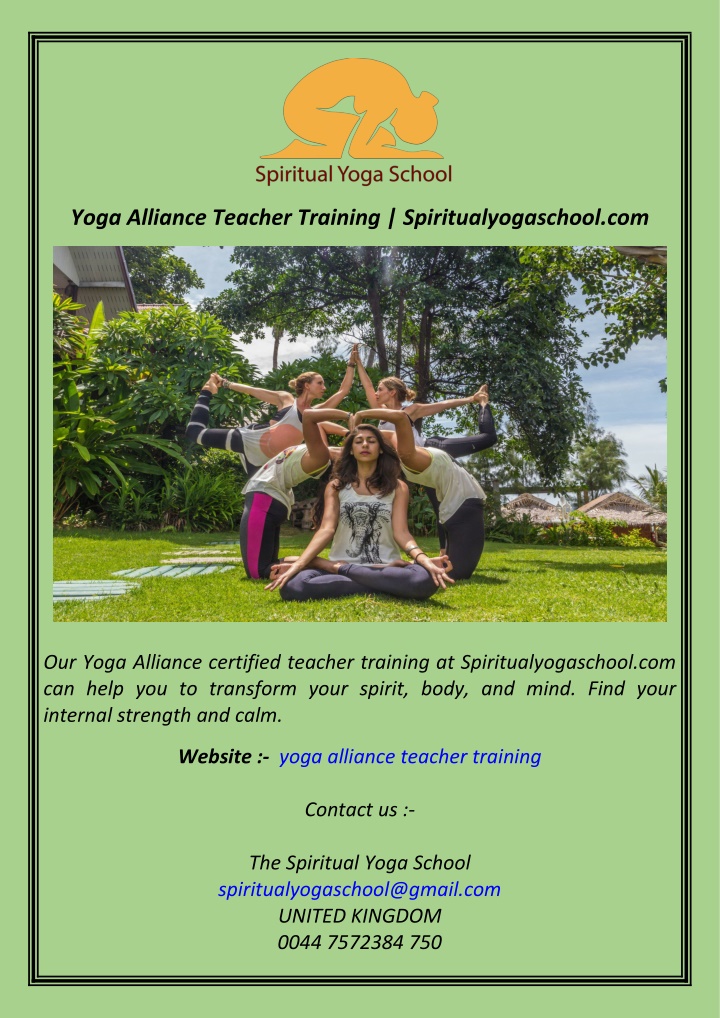 yoga alliance teacher training