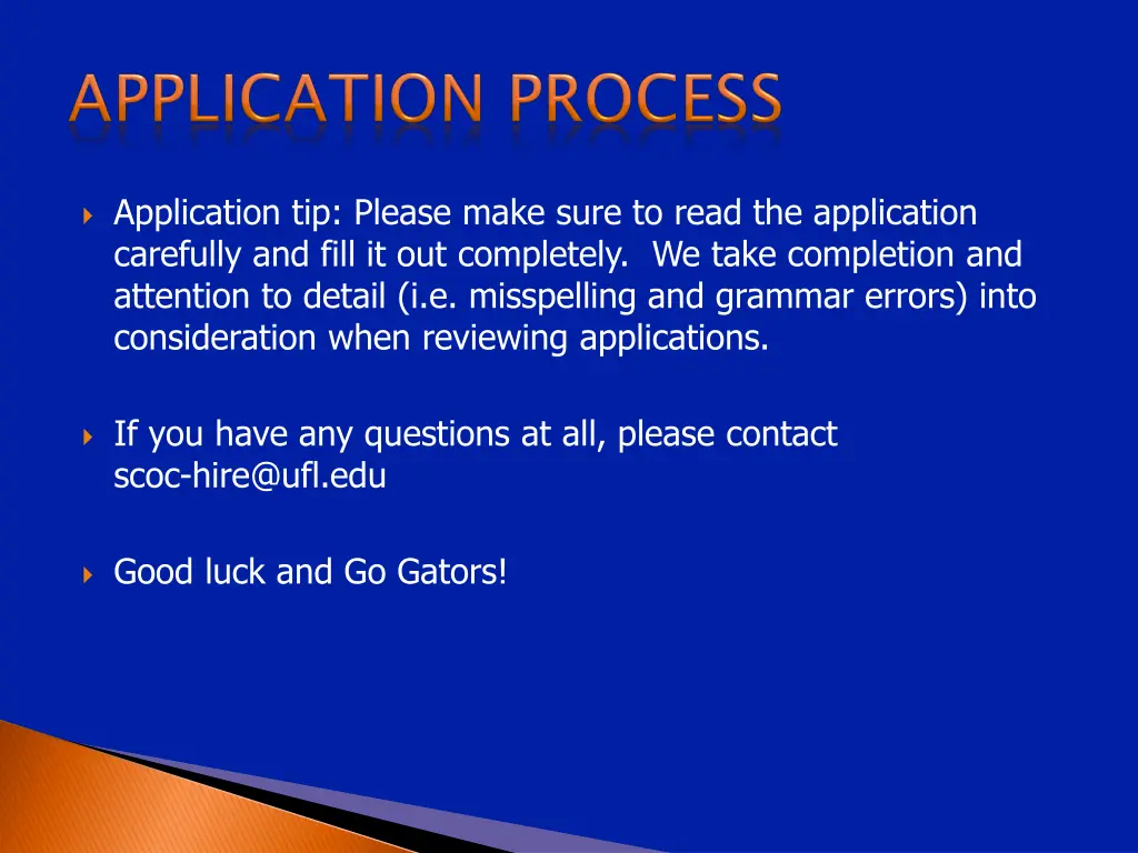 application tip please make sure to read