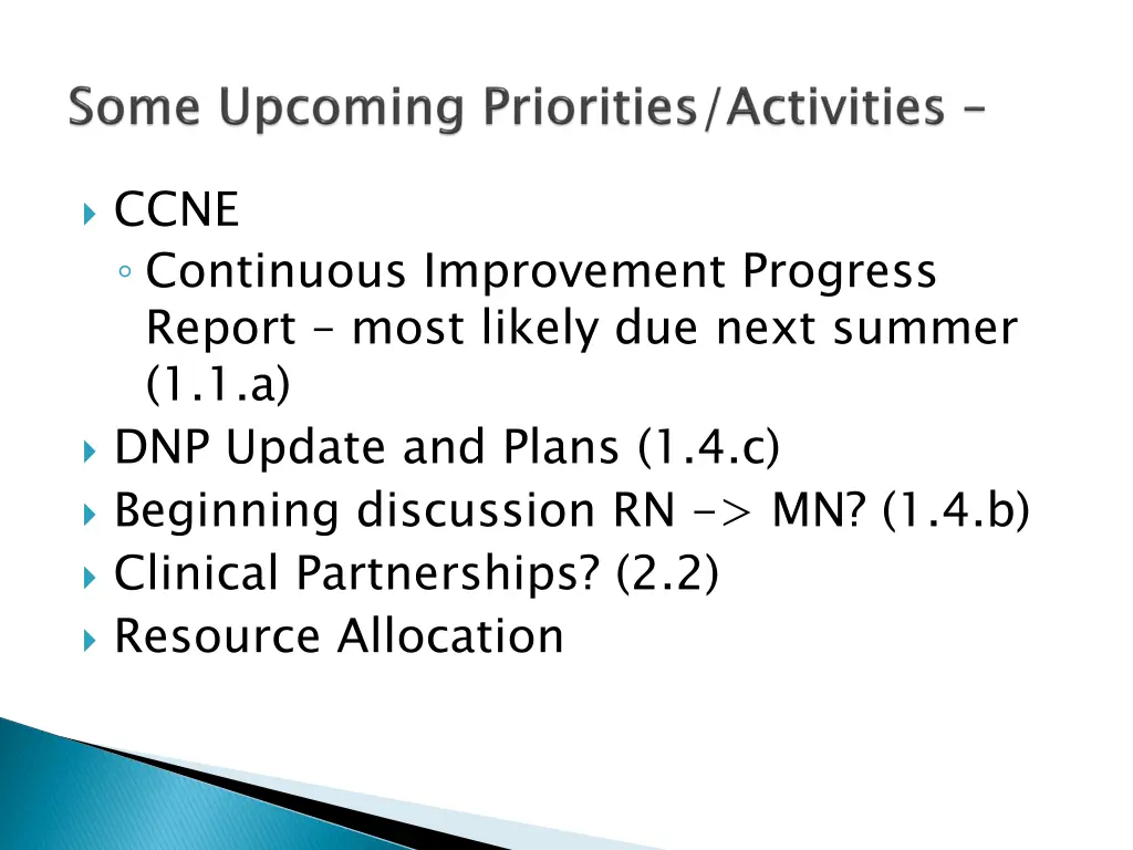 ccne continuous improvement progress report most