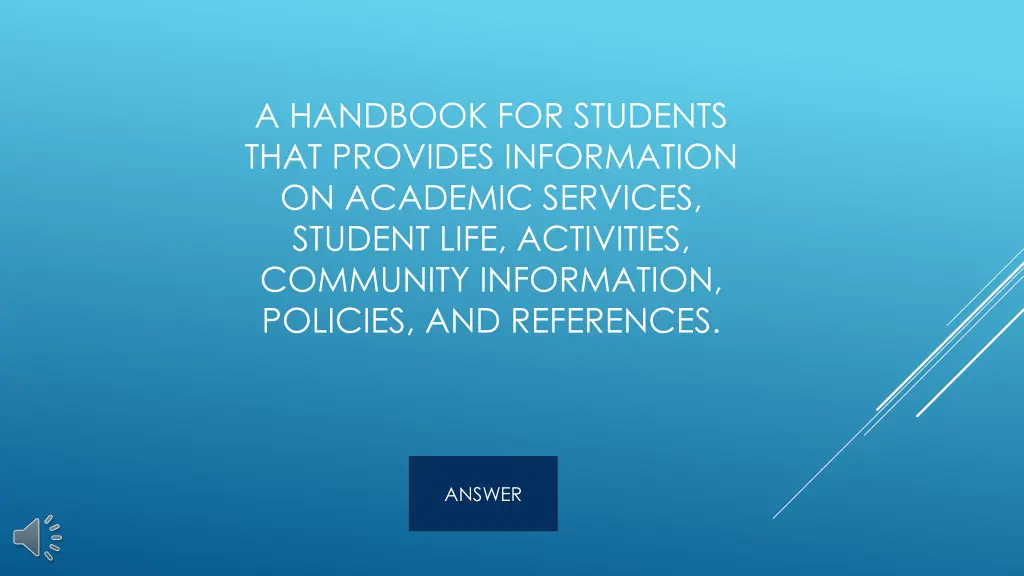 a handbook for students that provides information