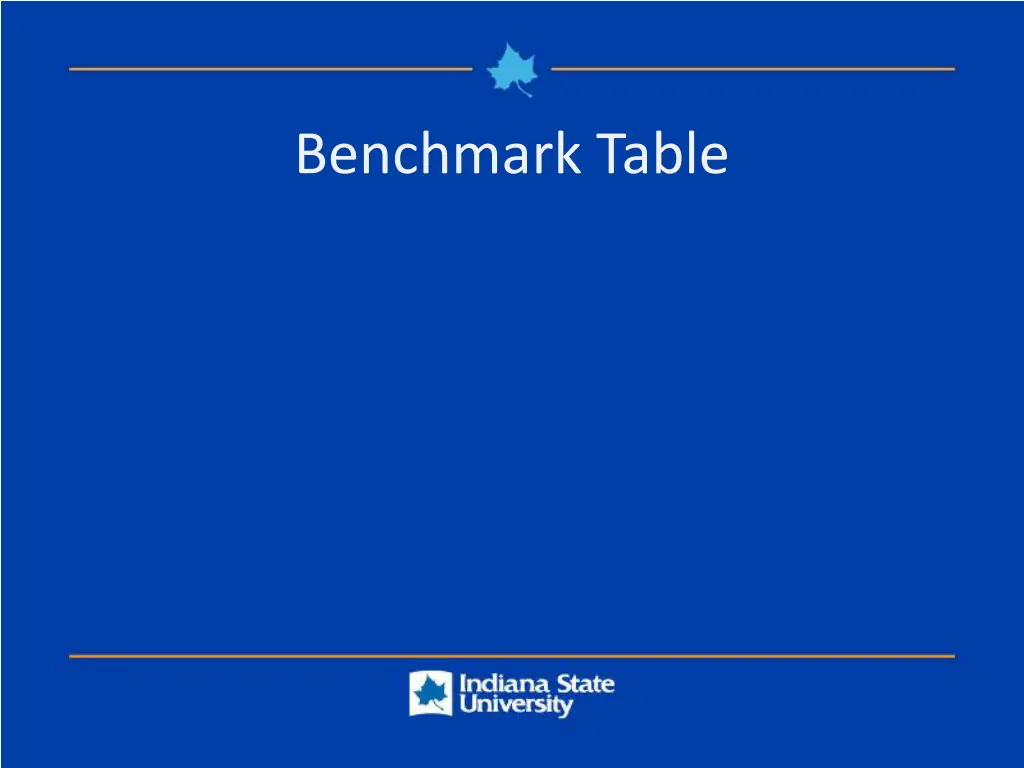 benchmark table