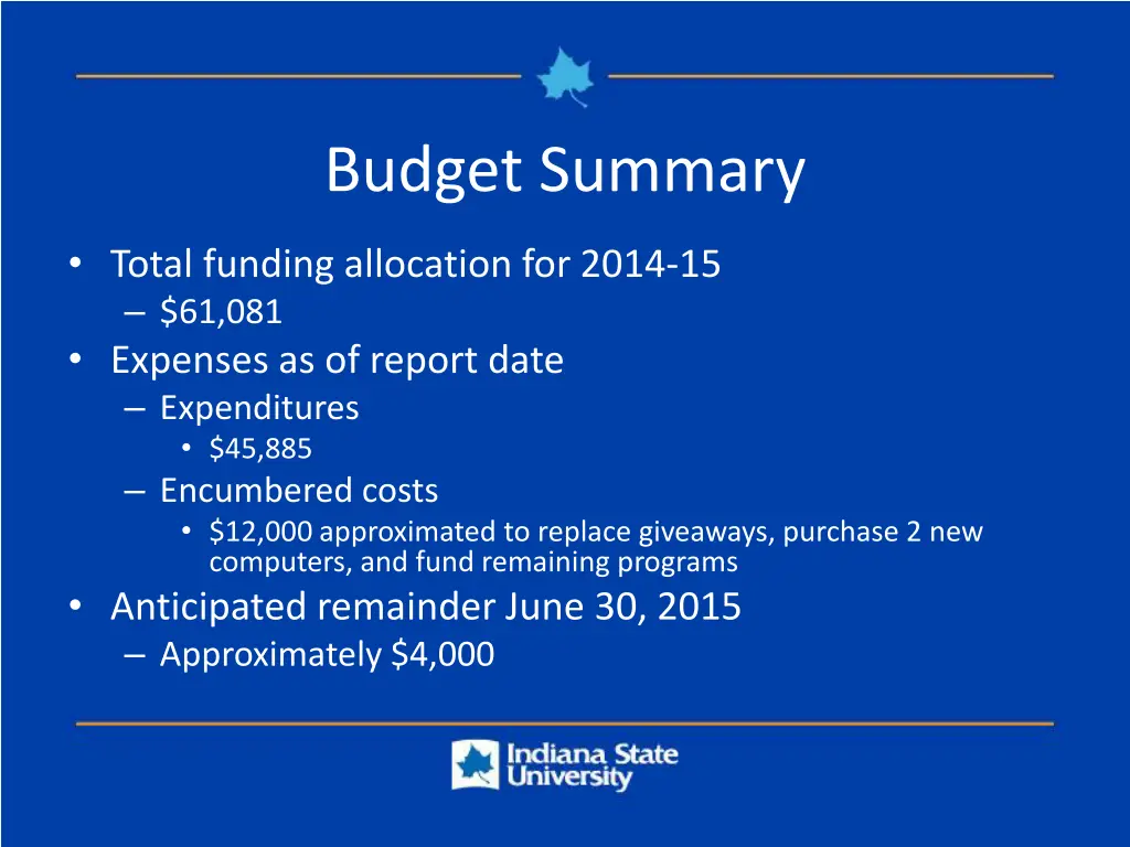 budget summary