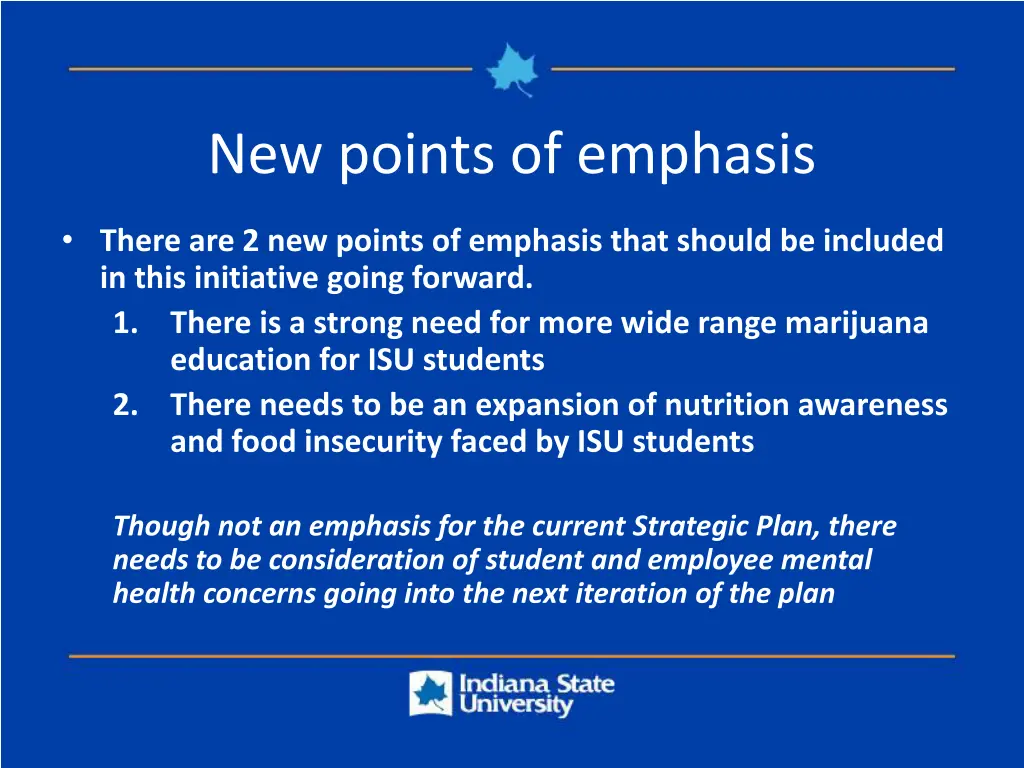 new points of emphasis