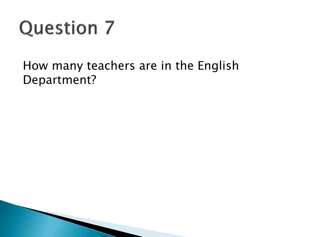 how many teachers are in the english department