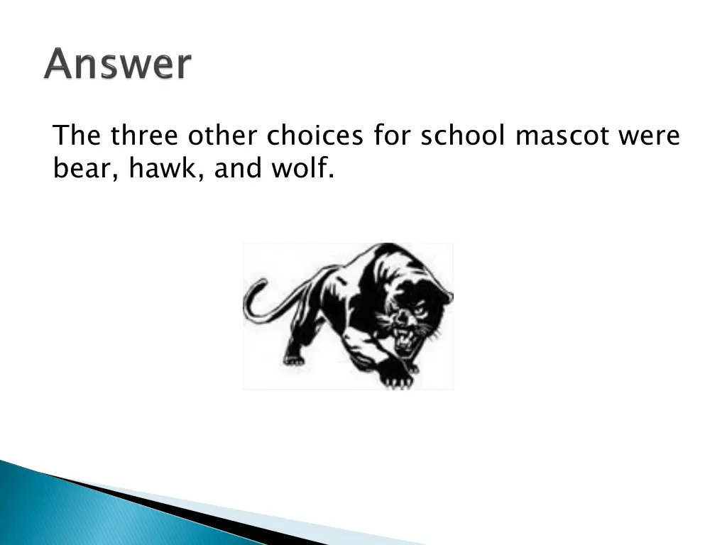 the three other choices for school mascot were