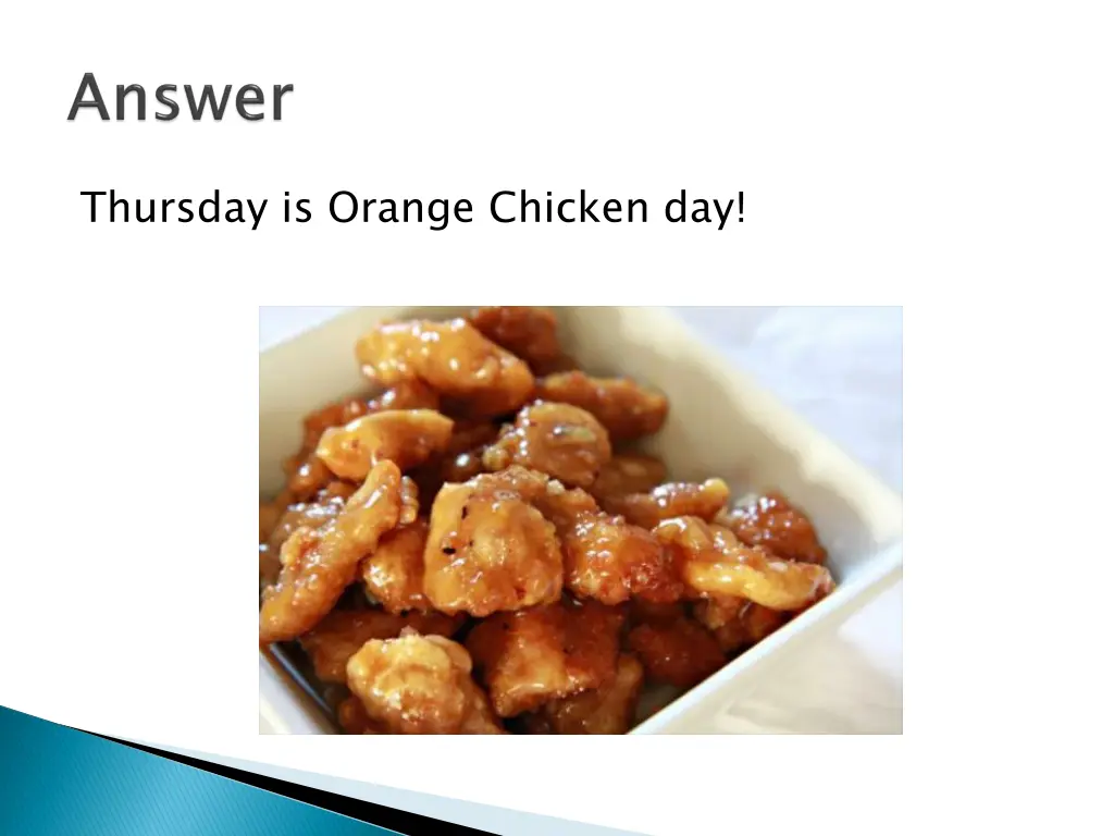 thursday is orange chicken day