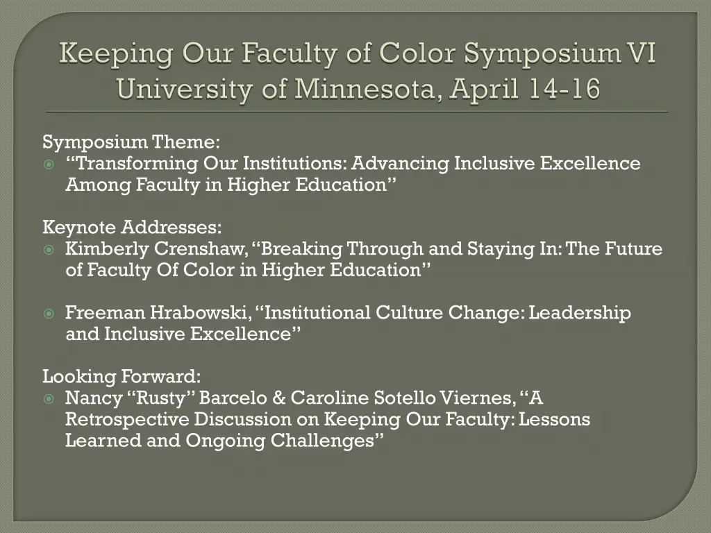 symposium theme transforming our institutions