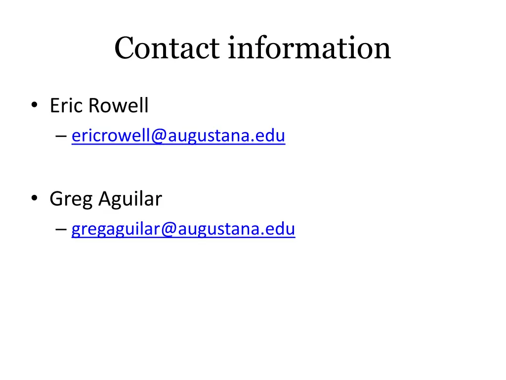 contact information