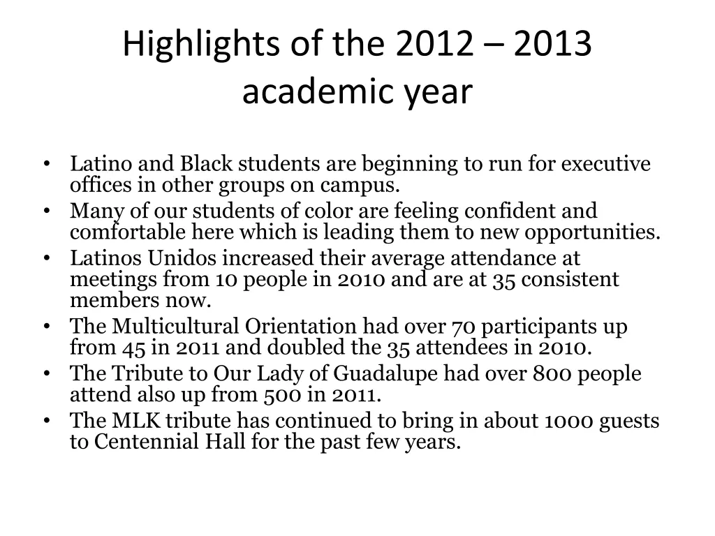 highlights of the 2012 2013 academic year 1