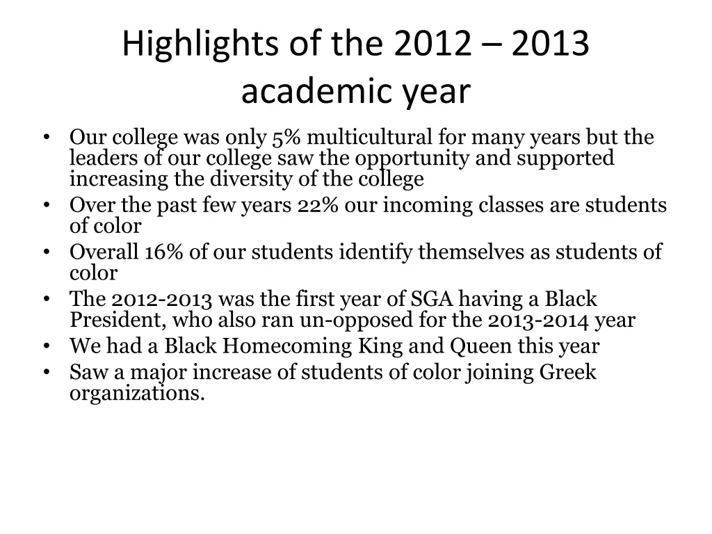 highlights of the 2012 2013 academic year