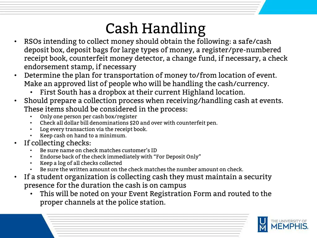 cash handling