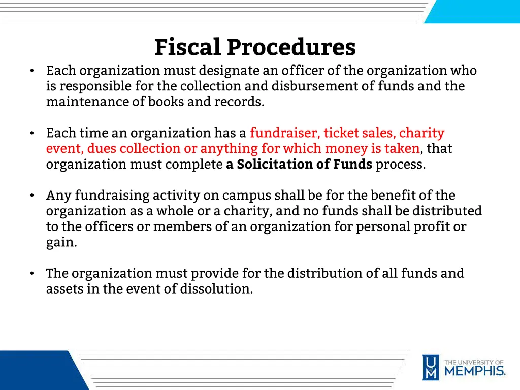 fiscal procedures