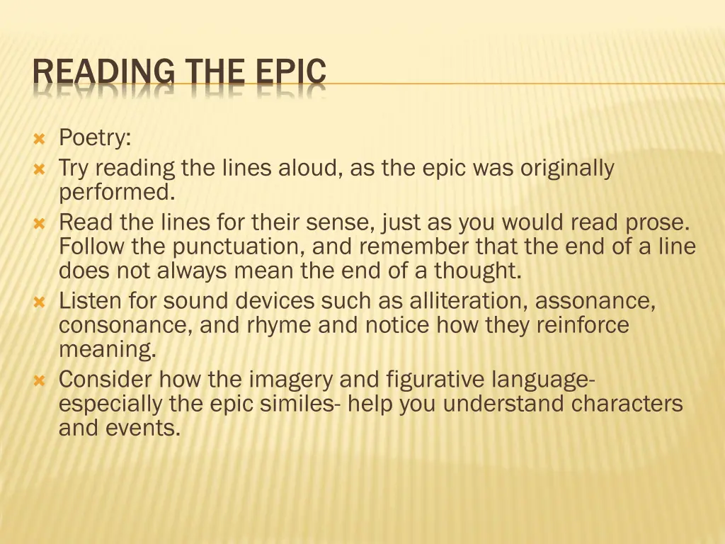 reading the epic 1