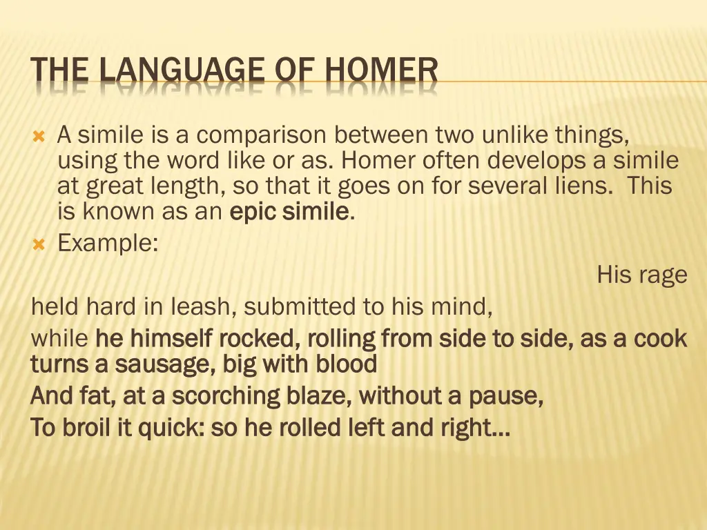 the language of homer