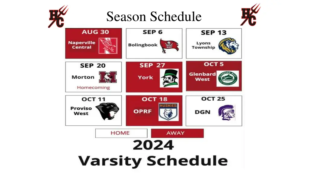 season schedule