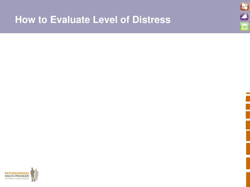 how to evaluate level of distress