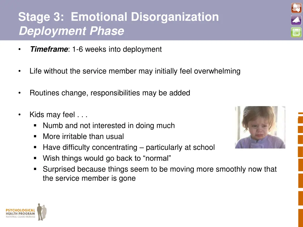 stage 3 emotional disorganization deployment phase