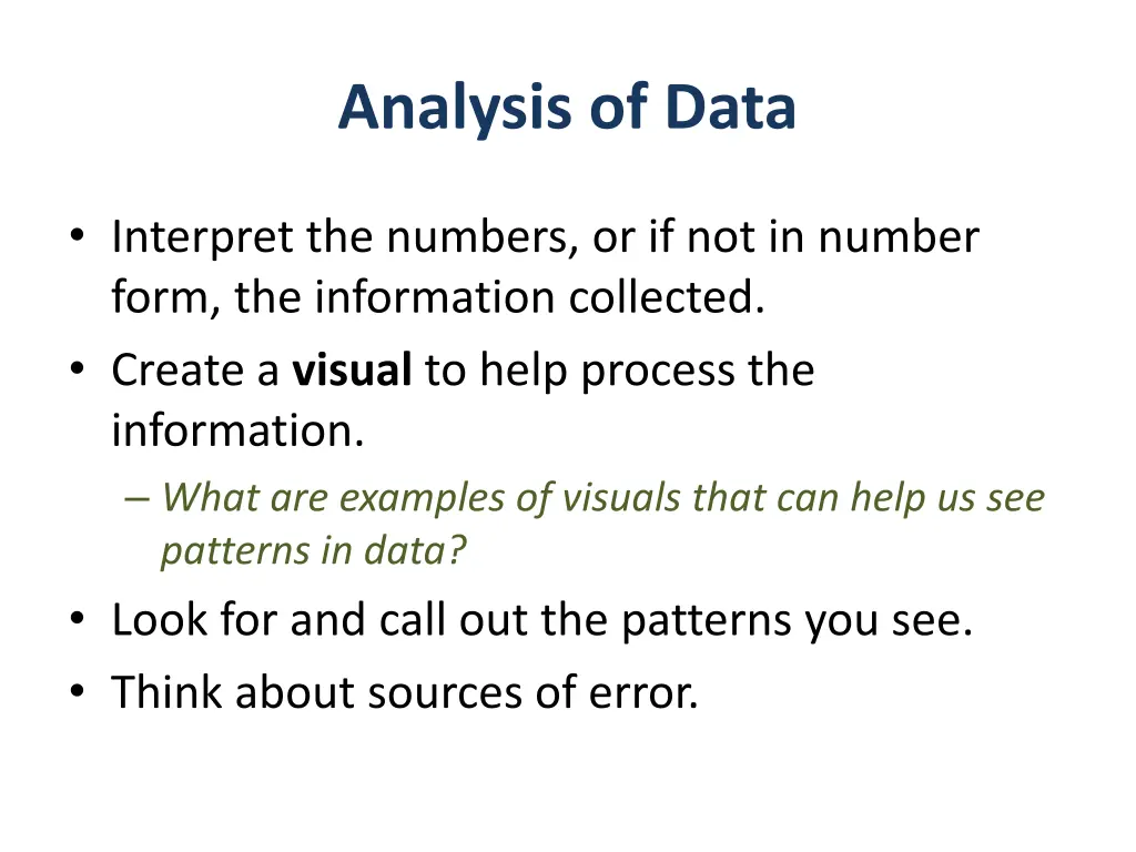 analysis of data