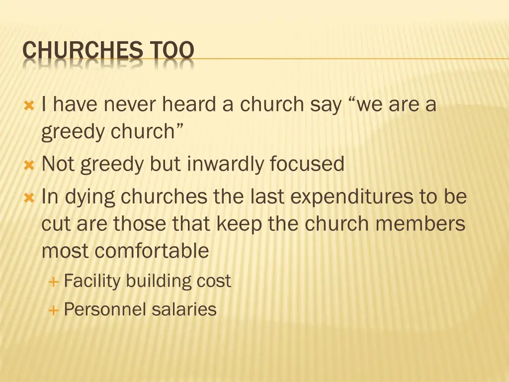 churches too