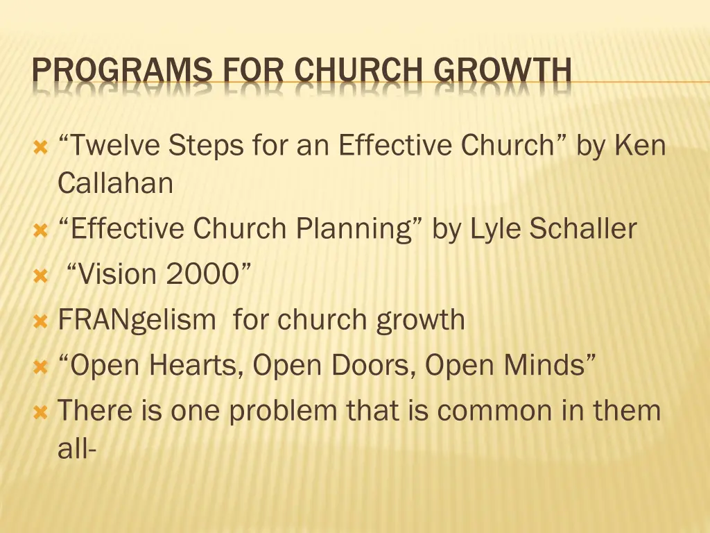 programs for church growth