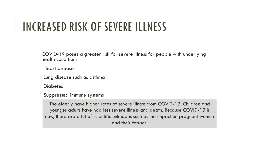 increased risk of severe illness