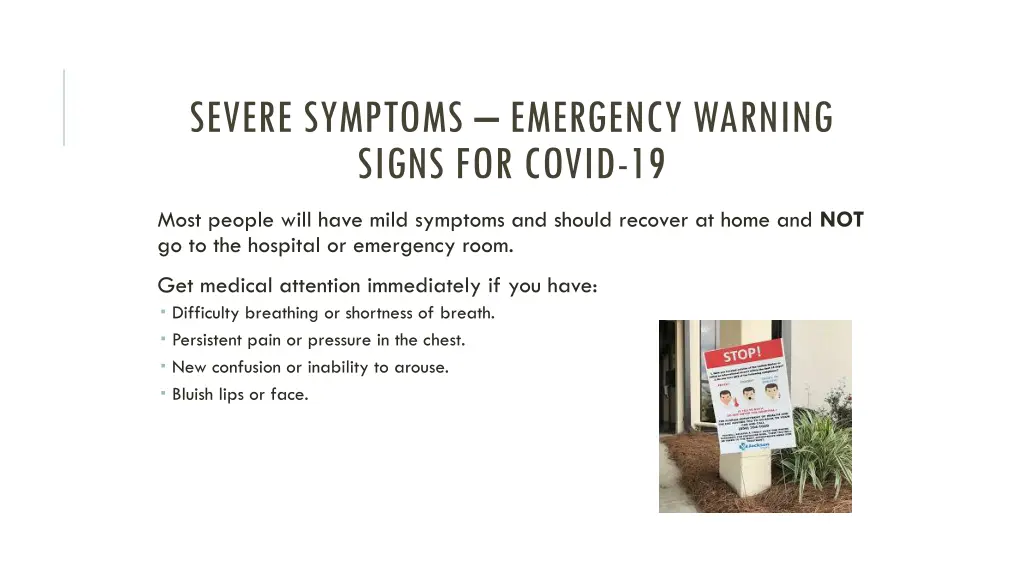 severe symptoms emergency warning signs for covid