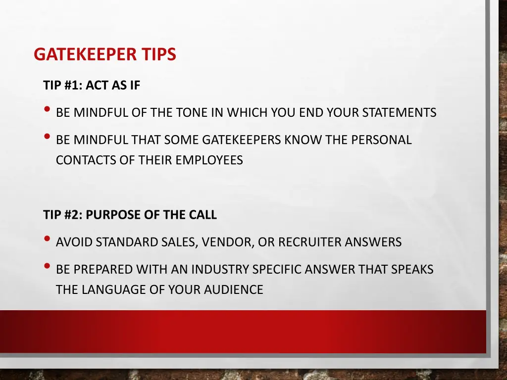 gatekeeper tips