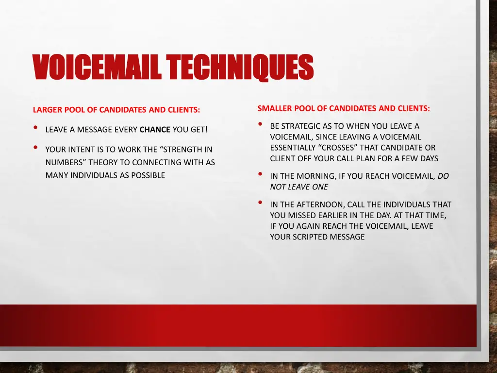 voicemail techniques voicemail techniques