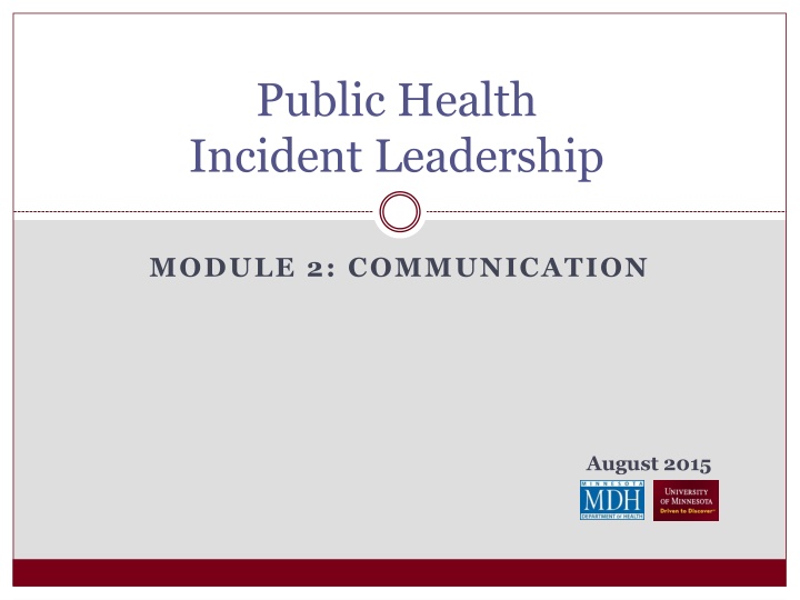 public health incident leadership