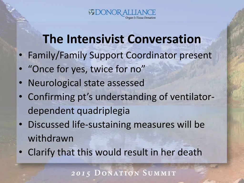 the intensivist conversation family family