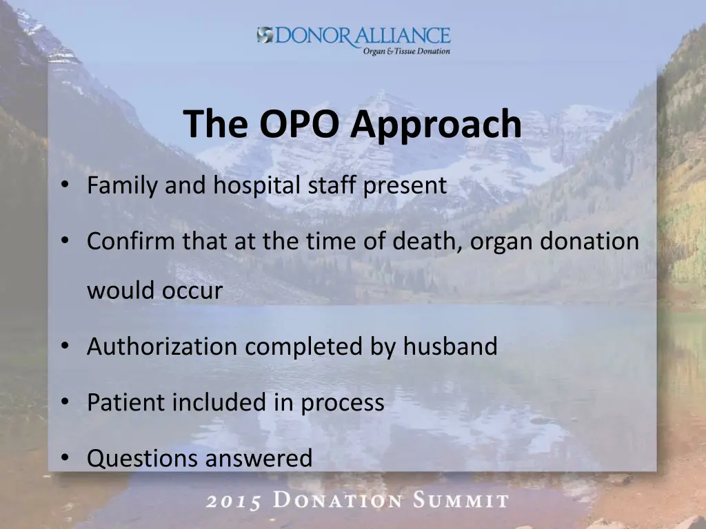 the opo approach