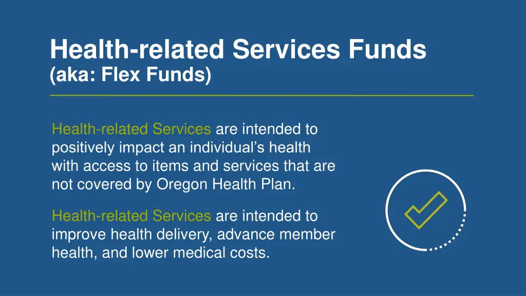 health related services funds aka flex funds