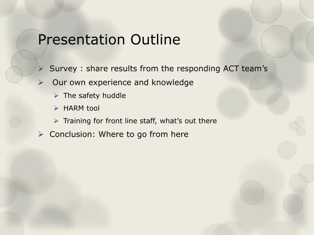 presentation outline