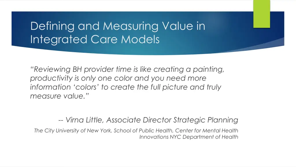 defining and measuring value in integrated care