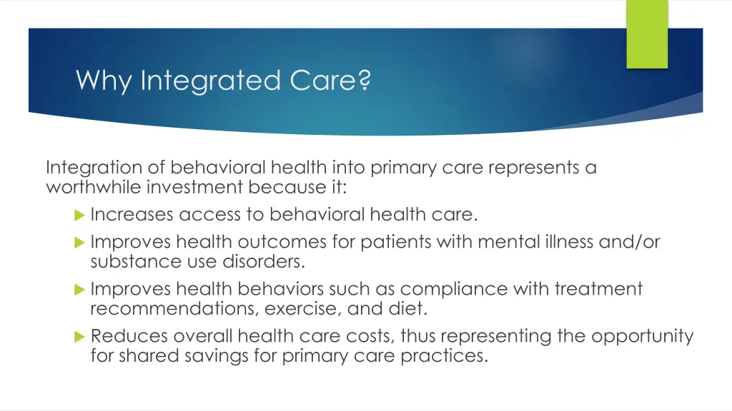 why integrated care 1