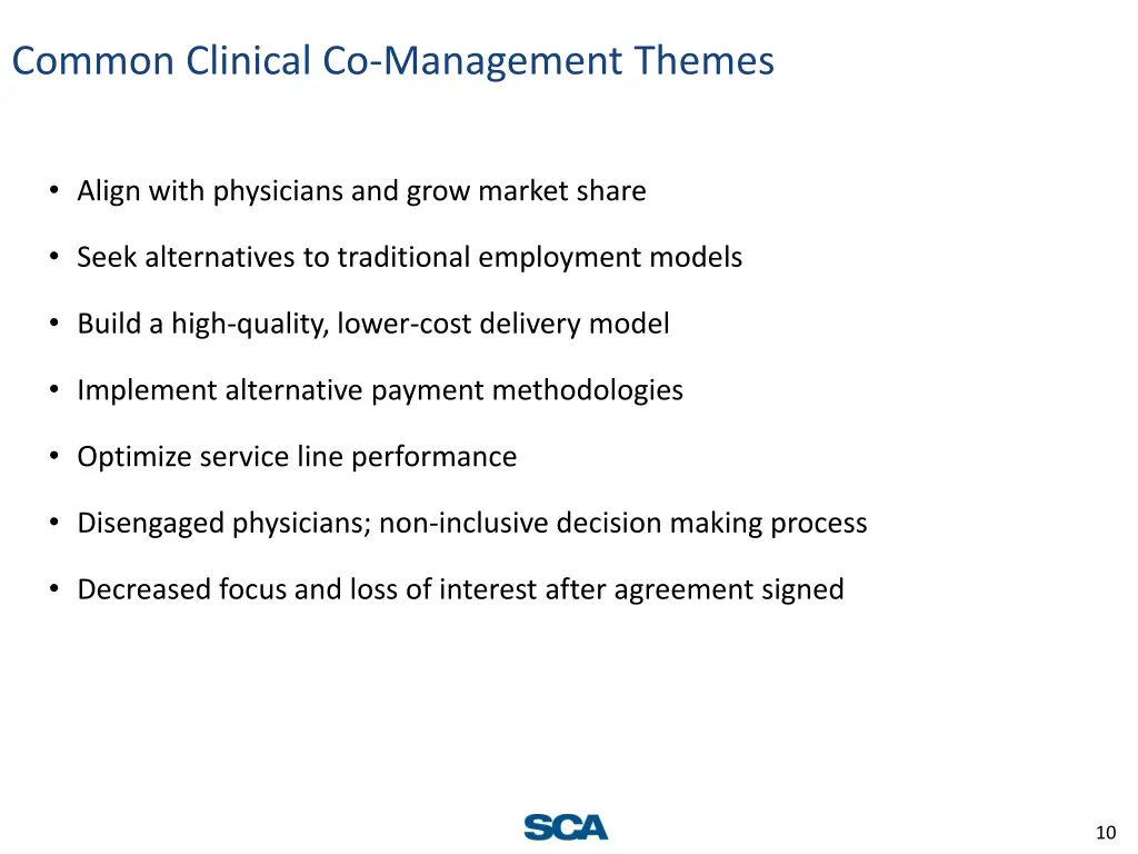 common clinical co management themes