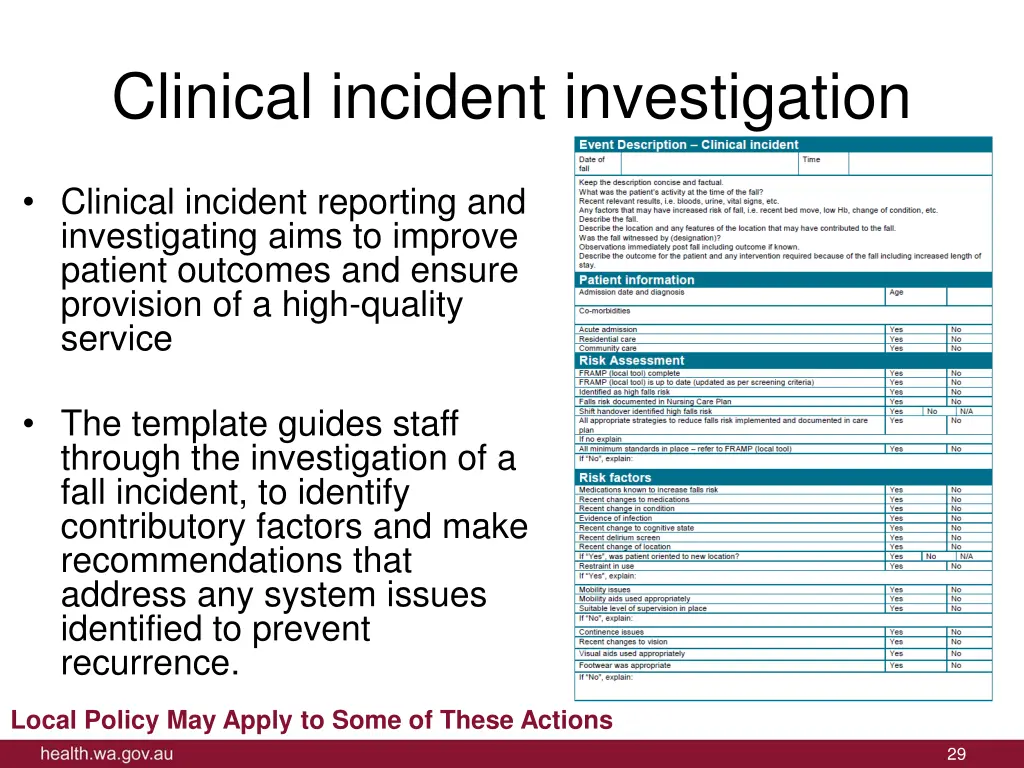 clinical incident investigation