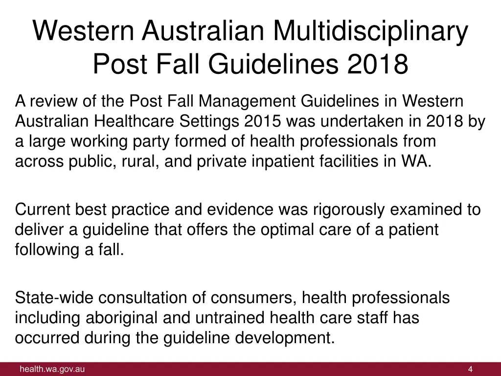 western australian multidisciplinary post fall 1