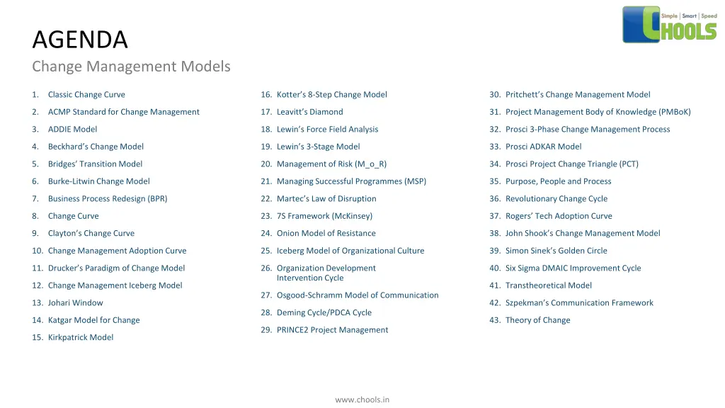 agenda change management models