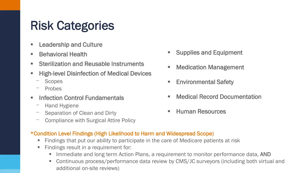 risk categories risk categories