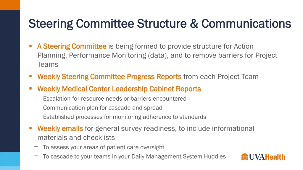 steering committee structure communications