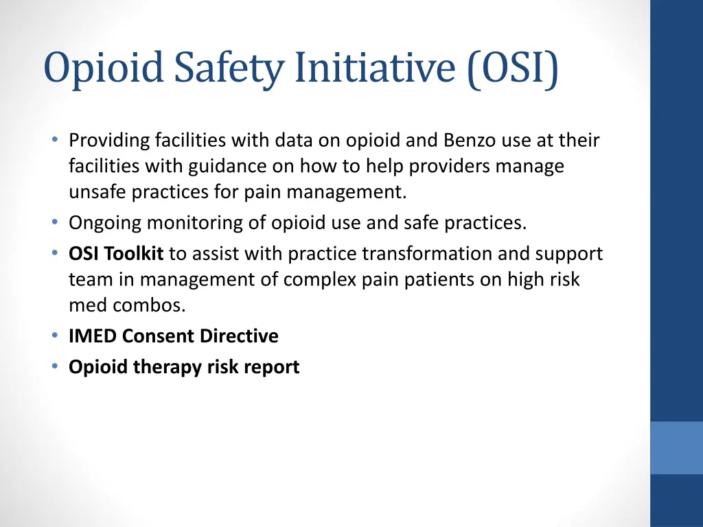 opioid safety initiative osi