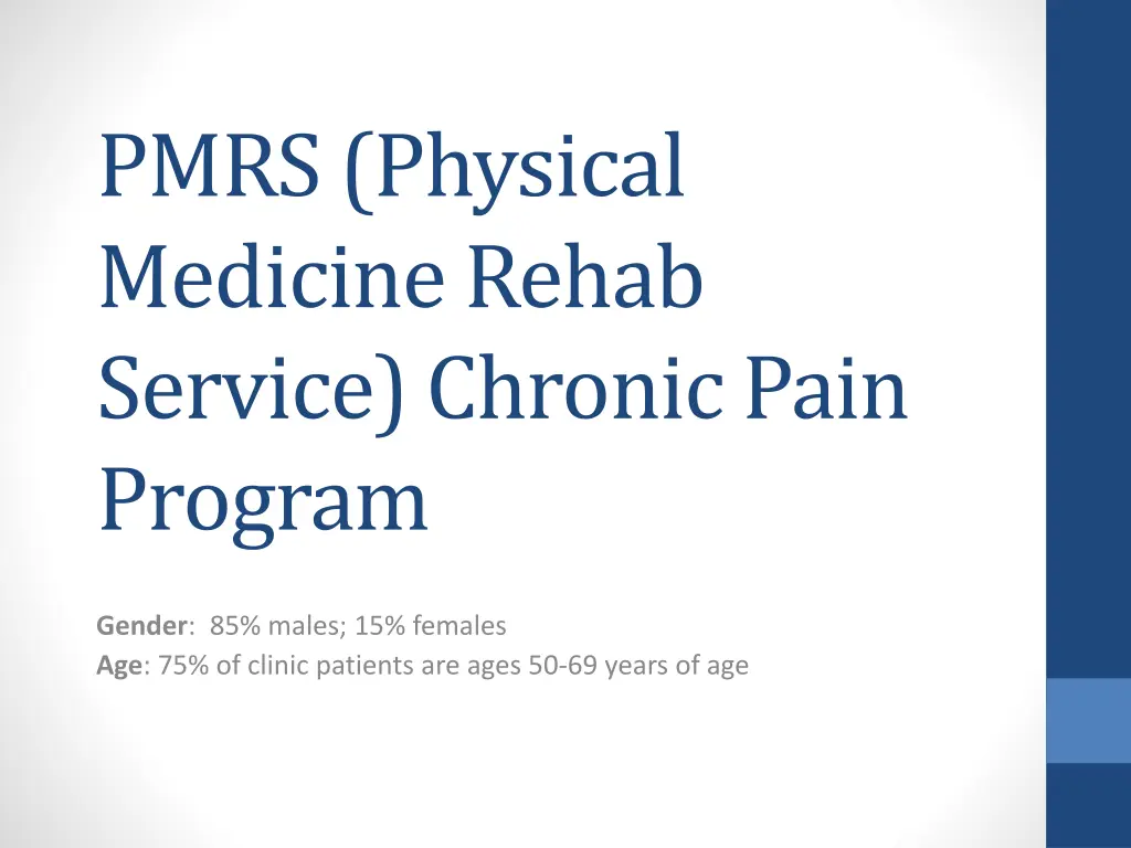 pmrs physical medicine rehab service chronic pain