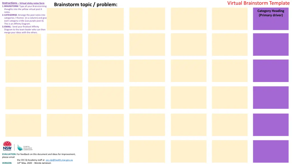 virtual brainstorm template